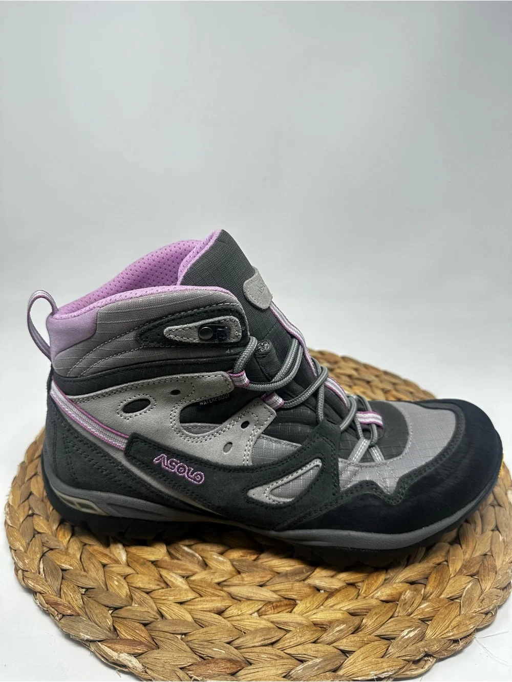 Asolo Athena Hiking Vibram Waterproof Boots Mid Gray Pink Size 11 Women's